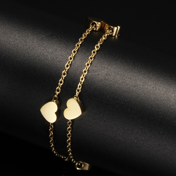 Jewelry 18k Gold Double Heart Bracelet Poshmark